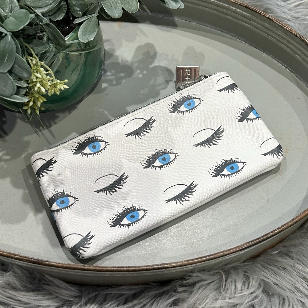 Rodan And Fields R+F White Eye Makeup Cosmetic Travel Bag Case Zipper Clousure‎
